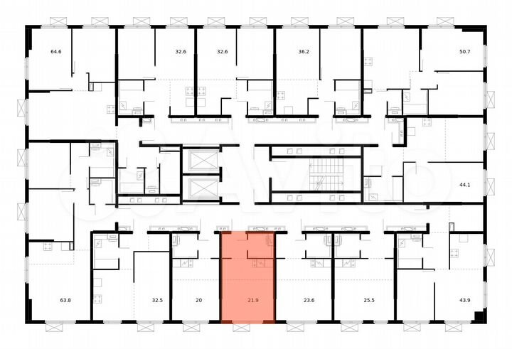 Квартира-студия, 21,9 м², 11/17 эт.