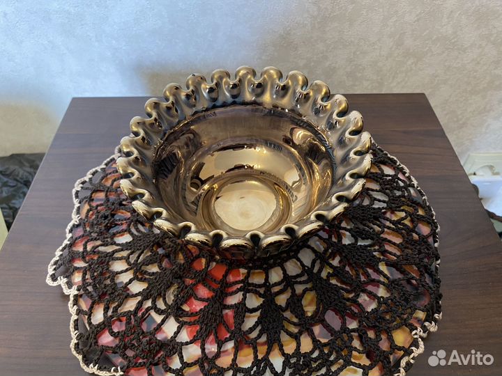 Конфетница салатник СССР затемненное стекло