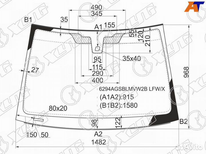 Стекло лобовое (датчик дождя/ молдинг) opel signum 03-08 / vectra 02-08 XYG 6294agsblmvw2bzlfwxx