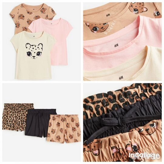Футболки, шорты H&M для девочки