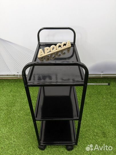 Тележка косметологическая металлическая чёрная