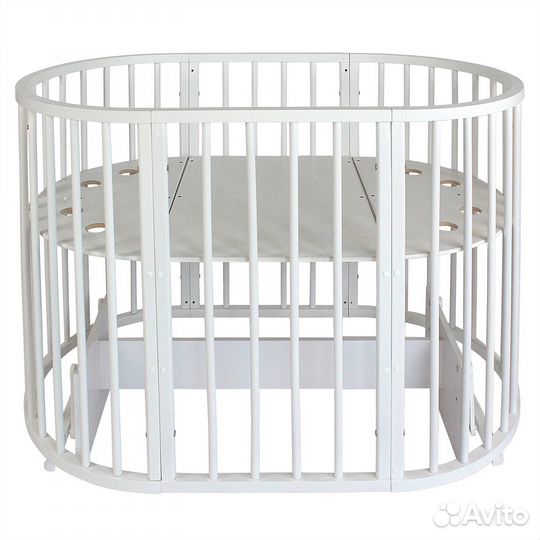 Кровать детская Indigo Simple 7в1 с попер.маят.бел