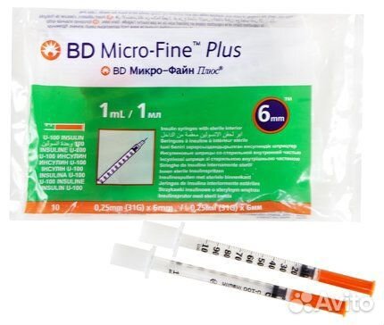 Шприц инсулиновый BD-1,0мл U-100 игла G29 (0,33*12