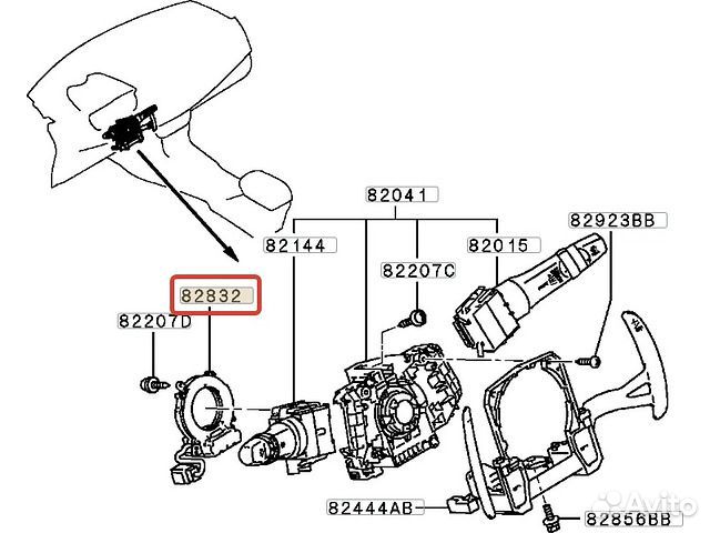 Шлейф подрулевой Lancer Outlander Pajero