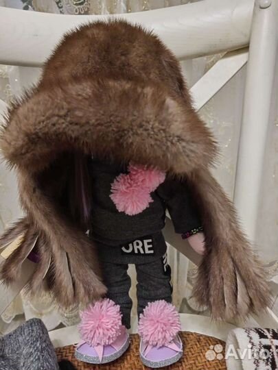 Шапка с ушками.норка.б/у