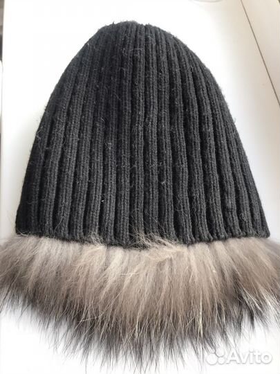 Шапка вязаная из чернобурки