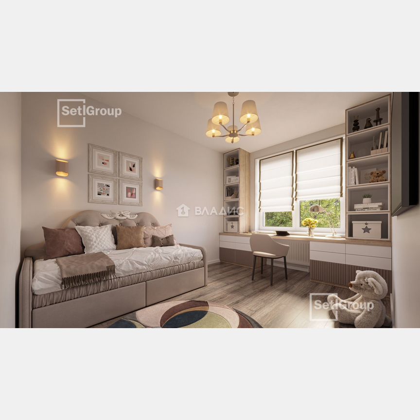 2-к. квартира, 54 м², 4/12 эт.