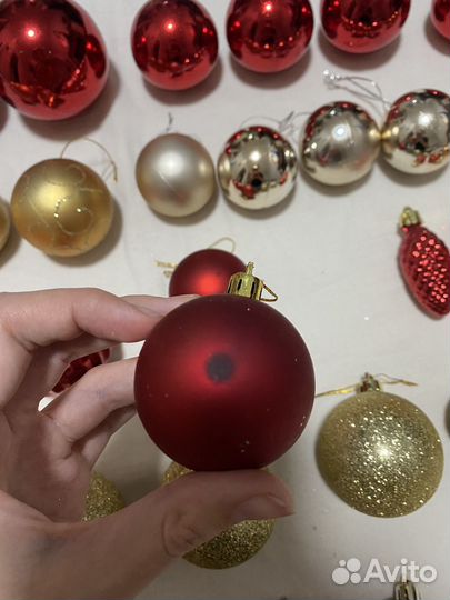 Новогодние игрушки + звезда на елку пакетом