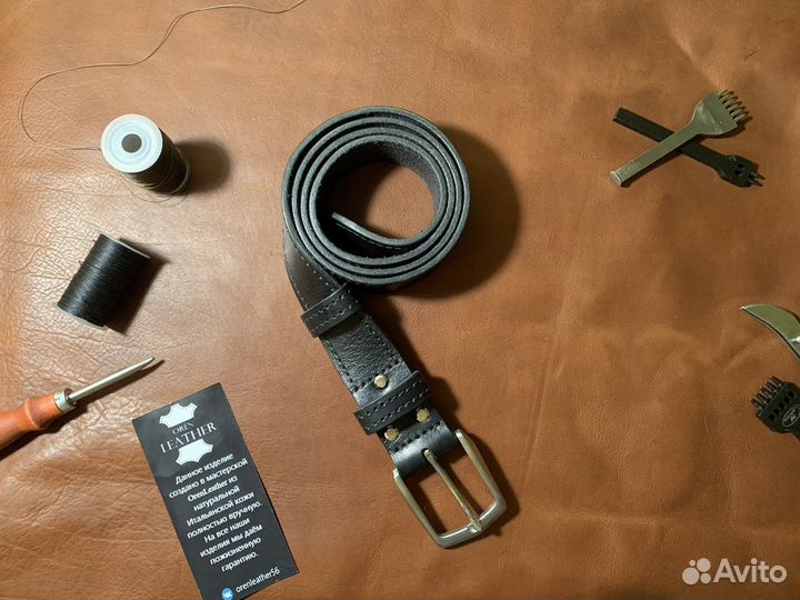 Ремень из натуральной кожи ручной работы