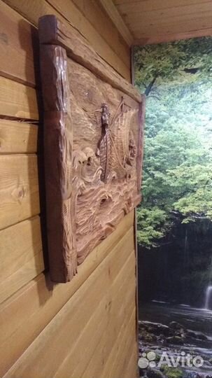 Резные картины из дерева