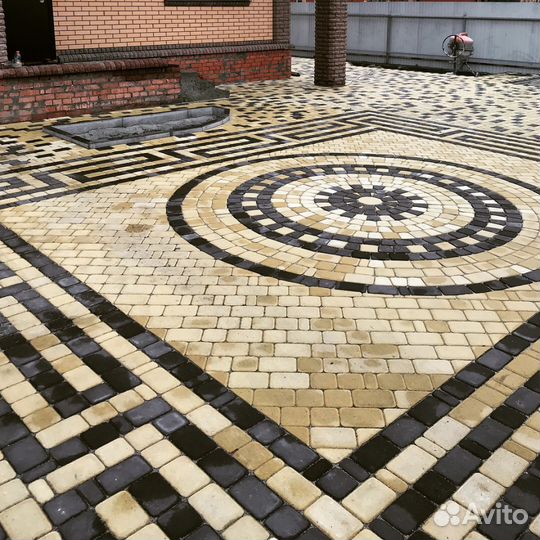 Тротуарной плитка брусчатка укладка