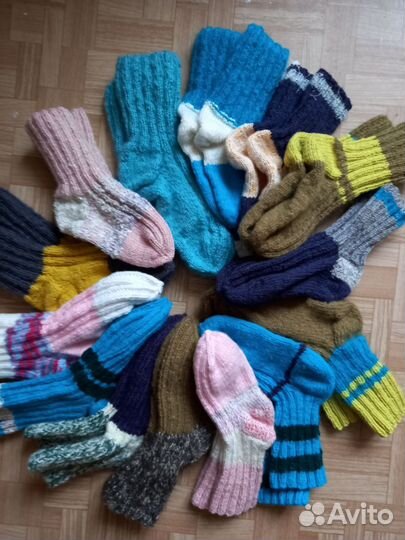 Носки ручной вязки шерстяные