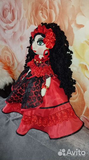 Текстильная Кукла Кармен интерьерная