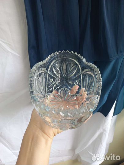 Ваза салатник хрустальная СССР