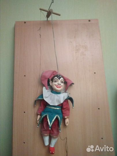 Кукла марионетка Арлекин