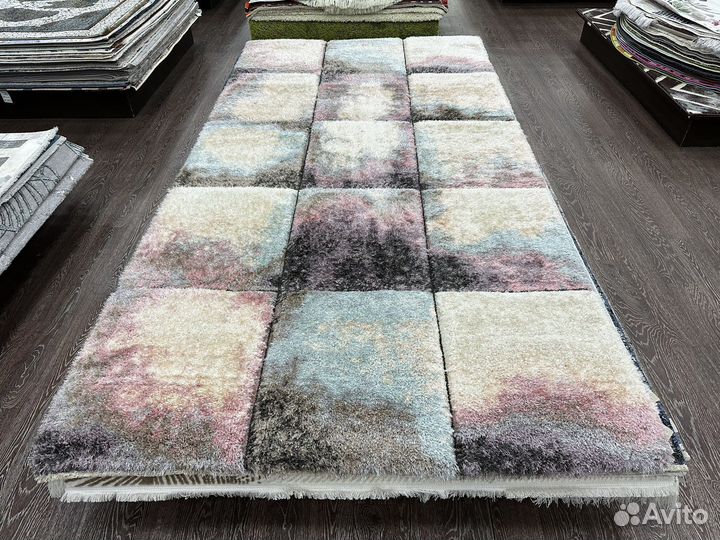 Ковер 1.6х3 с высоким ворсом, яркий