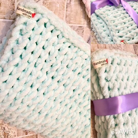 Нежный плед ручной работы