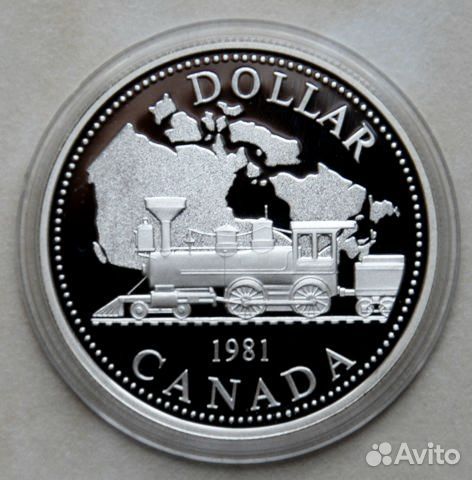Канада 1 доллар 1981 серебро Proof