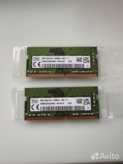 Оперативная память 8gb 1Rx8 PC4 3200AA SA2 11