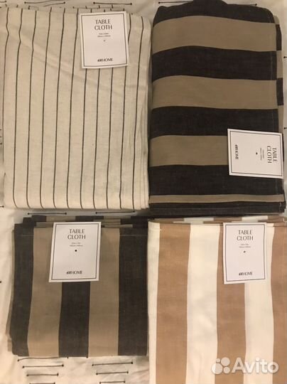 Скатерть в полоску со льном hm home новая