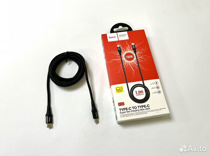 Кабель Type-C на Type-C 2m (100W)