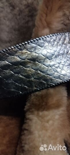 Дублёнка с отделкой кожи змеи