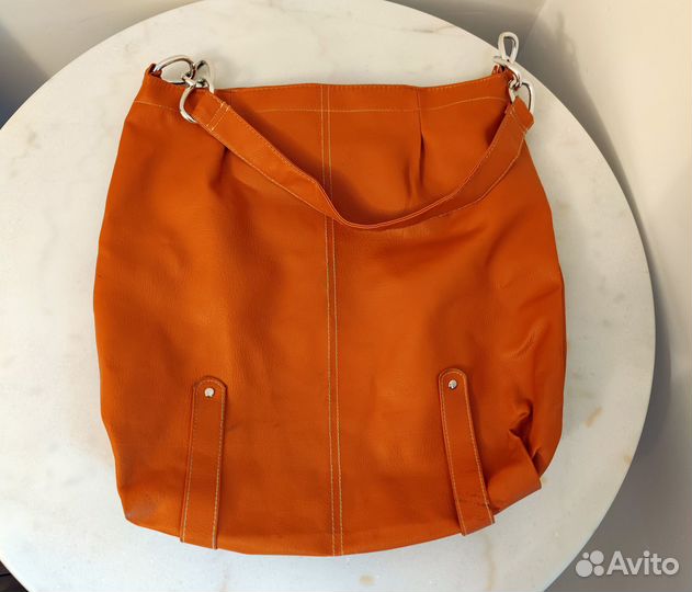 Сумка шоппер оранжевая La Redoute кожзам