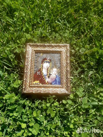 Вышивка бисером икона Казанская