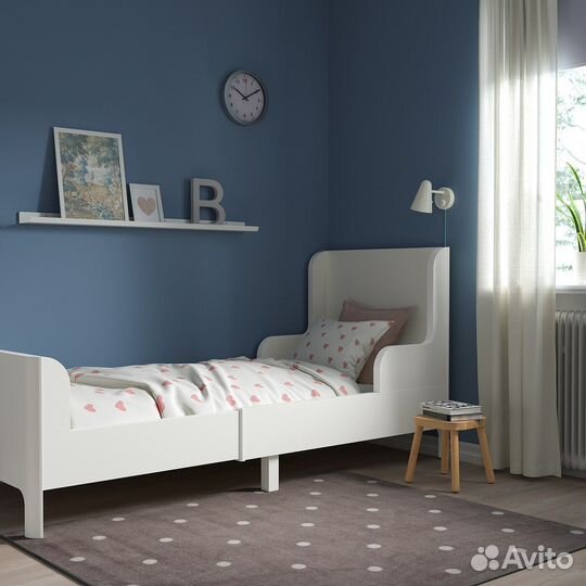 Детская раздвижная кровать икеа busunge 80х200