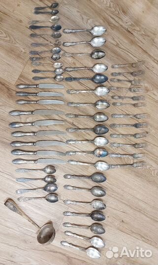 Набор столовых приборов мельхиор посерябренный