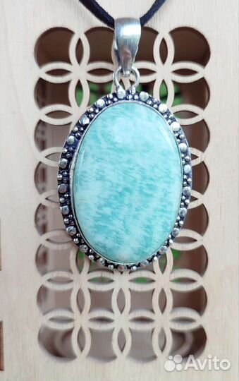 Кулон,серебро, Амазонит