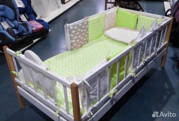 Кроватка берёза Лисенок с бортиком детская