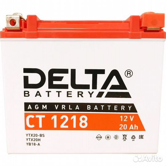 Аккумулятор delta ст-1218 зал.п.п. (YTX20-BS)(YTX2