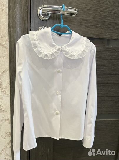 Красивая белая блузка для девочки 122