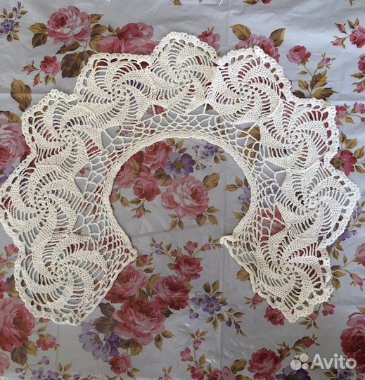 Воротник круж.белый, роз.пелерина- воротник, шляпа