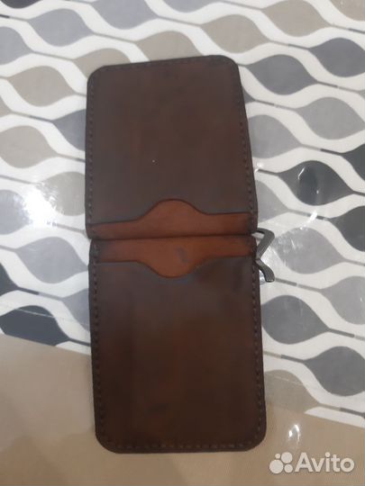 Зажим для денег из натуральной кожи