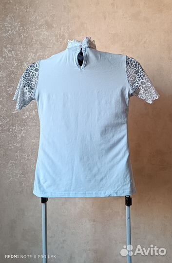 Блуза школьная голубая