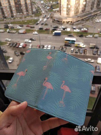 Обложка для паспорта Розовый фламинго