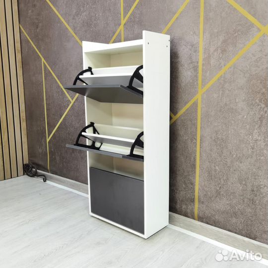 Тумба для обуви Калошница-16 (Белый/Графит)