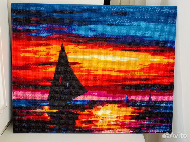 Алмазная мозаика готовая на подрамнике