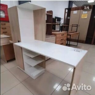 Компьютерный стол Бейсик сонома\белый