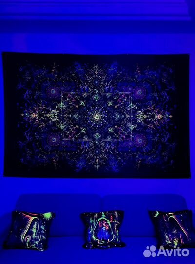 Флуоресцентное абстрактное полотно на стену