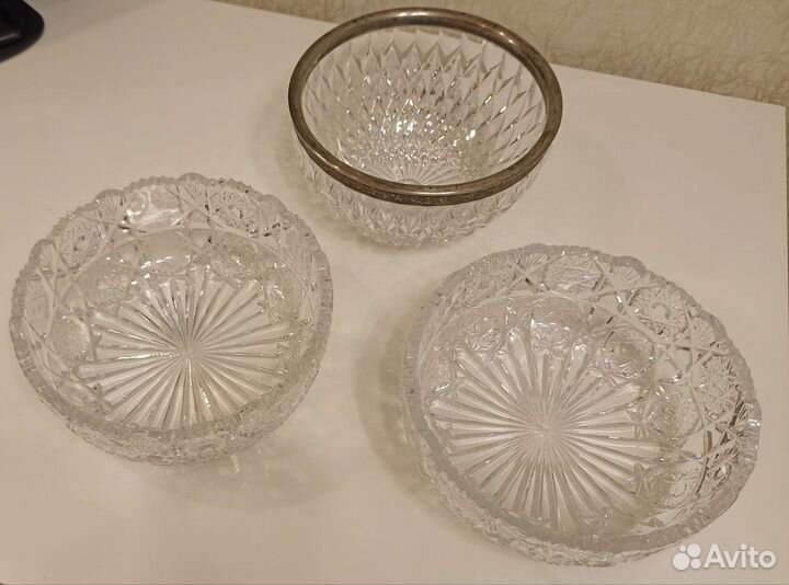 Хрустальные вазы, салатницы, конфетницы