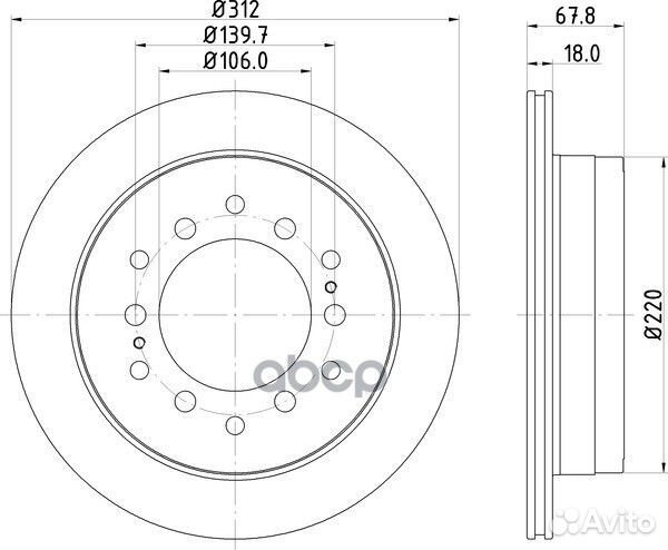 Диск тормозной зад ND1043K nisshinbo