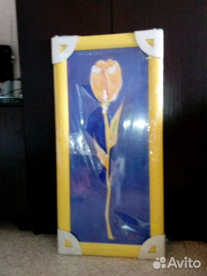 Картина маслом, в рамке, под стеклом,р- ры78*38 см