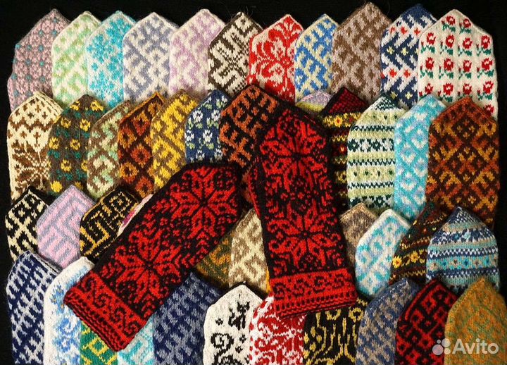 Варежки женские, мужские, детские