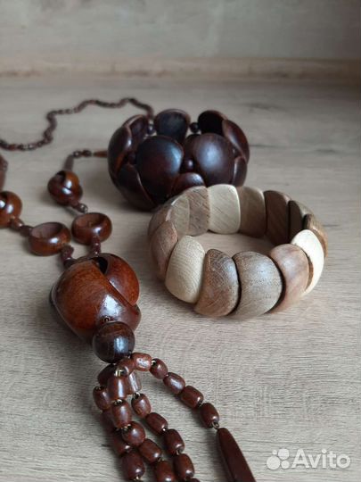 Бусы браслеты деревянные оригинальные
