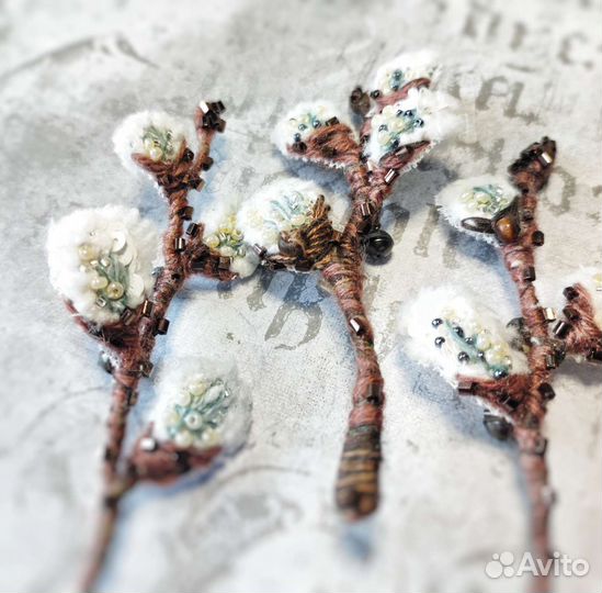 Брошь текстильная 