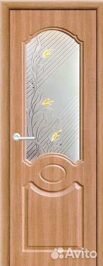 Дверь межкомнатная Лилия до(Светлый дуб)