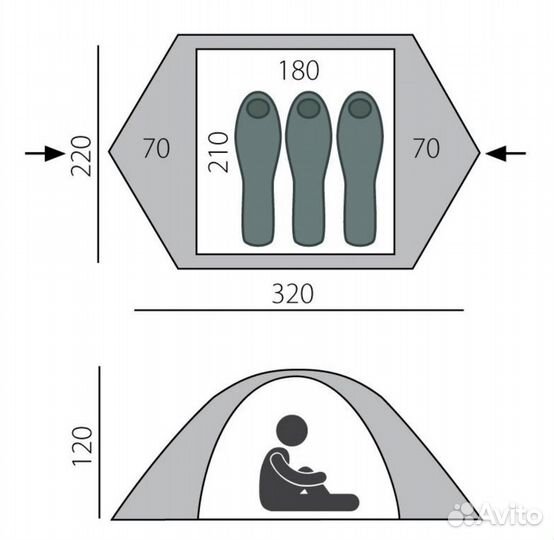 Палатка BTrace Travel 3